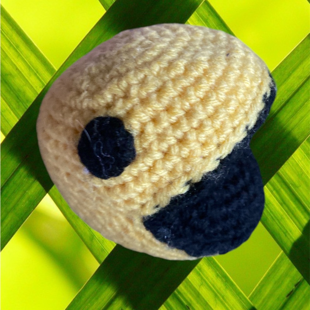 HANDCRAFTED Yellow Pac-Man crochet